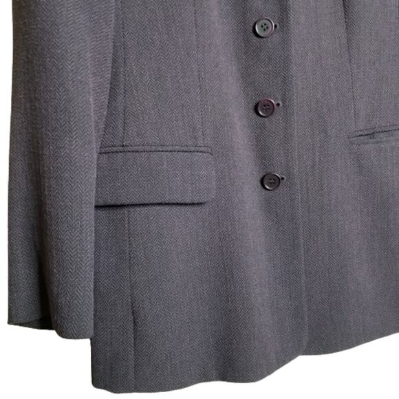 Talbots Herringbone Tweed Blazer Purple 6 Petite - Picture 4 of 6